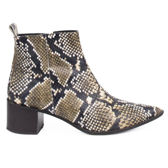 Everlane The Boss Boot Python Snakeskin Embossed Pointed Toe Boots Women's 8 - Picture 5 of 13